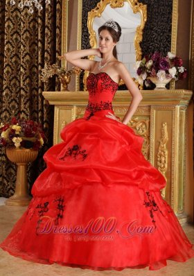 Red Sweet 16 Dress Under 200 Embroidery Floor-length