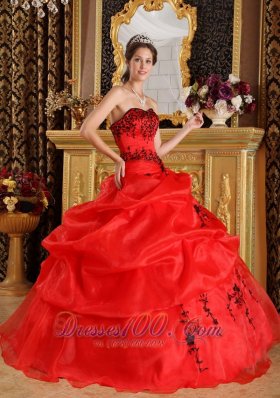 Red Sweet 16 Dress Under 200 Embroidery Floor-length