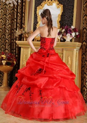 Red Sweet 16 Dress Under 200 Embroidery Floor-length