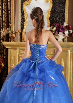 Blue Quinceanera Dress Appliques Sweetheart