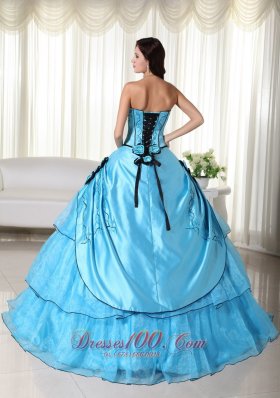 Aqua Strapless Quinceanera Dress Bead Strapless