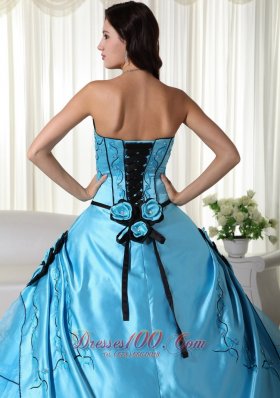 Aqua Strapless Quinceanera Dress Bead Strapless