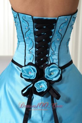 Aqua Strapless Quinceanera Dress Bead Strapless