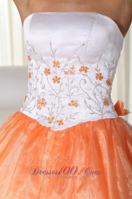 2013 Orange Sweet 15 Dress with Embroidery