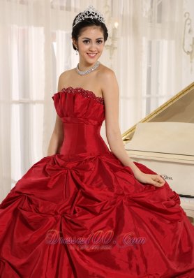 Wine Red Under 200 Quinceanera Dress Strapless Floor-length