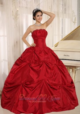 Wine Red Under 200 Quinceanera Dress Strapless Floor-length