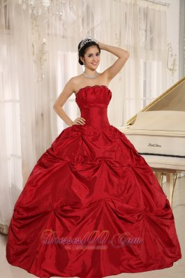 Wine Red Under 200 Quinceanera Dress Strapless Floor-length