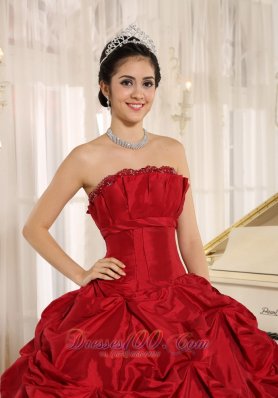 Wine Red Under 200 Quinceanera Dress Strapless Floor-length