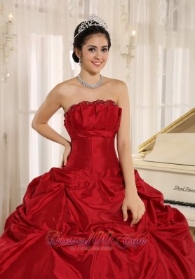 Wine Red Under 200 Quinceanera Dress Strapless Floor-length