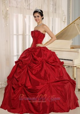 Wine Red Under 200 Quinceanera Dress Strapless Floor-length