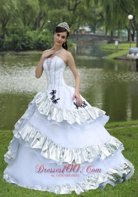White Appliques Quinceanera Dress for Cheap
