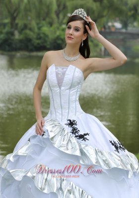 White Appliques Quinceanera Dress for Cheap