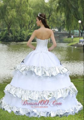 White Appliques Quinceanera Dress for Cheap