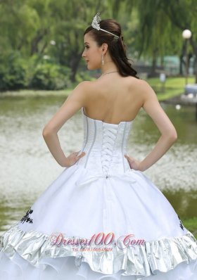 White Appliques Quinceanera Dress for Cheap