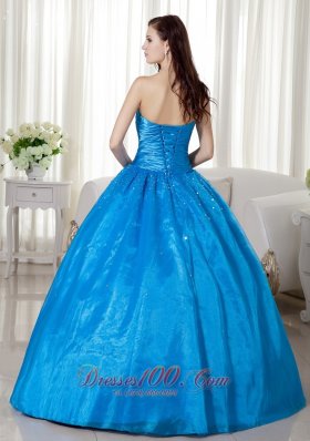 Sky Blue Quinceanera Dress Strapless Around 200 Taffeta