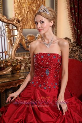 2013 Wine Red Quinceanera Dress Strapless Floor-length