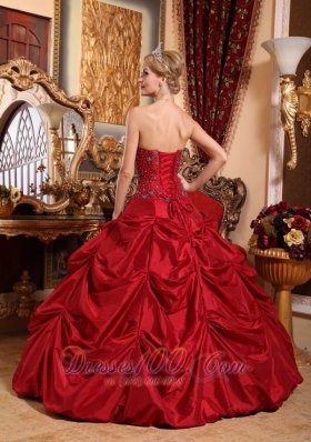 2013 Wine Red Quinceanera Dress Strapless Floor-length