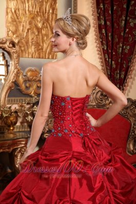 2013 Wine Red Quinceanera Dress Strapless Floor-length