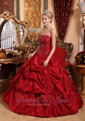 2013 Wine Red Quinceanera Dress Strapless Floor-length