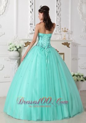 Apple Green Quinceanera Dress Under 200 Beading Floor-length