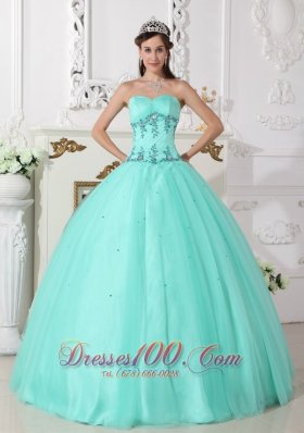 Apple Green Quinceanera Dress Under 200 Beading Floor-length