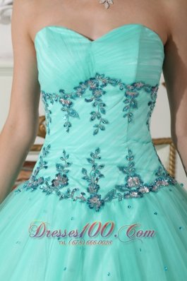 Apple Green Quinceanera Dress Under 200 Beading Floor-length