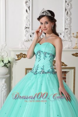 Apple Green Quinceanera Dress Under 200 Beading Floor-length