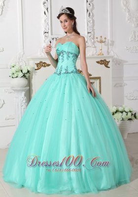 Apple Green Quinceanera Dress Under 200 Beading Floor-length