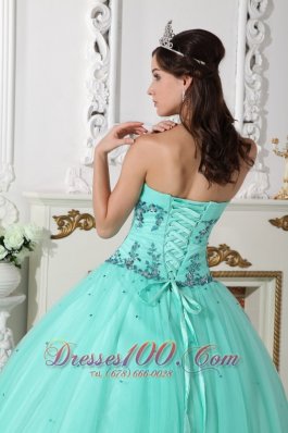 Apple Green Quinceanera Dress Under 200 Beading Floor-length