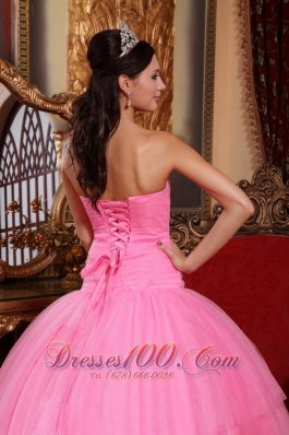 2013 Rose Pink Quinceanera Dress Appliques Beading