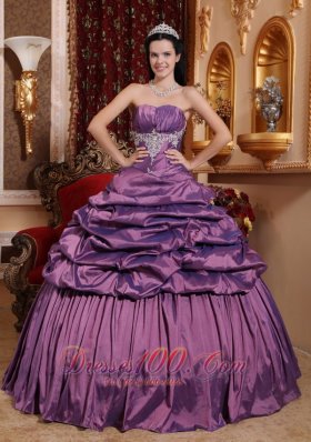 Lavender Quinceanera Dress Appliques Pick-ups