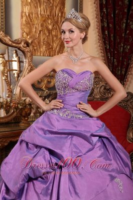 Lavender Sweet 16 Dress Sweetheart Appliques