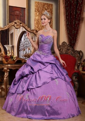 Lavender Sweet 16 Dress Sweetheart Appliques