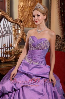 Lavender Sweet 16 Dress Sweetheart Appliques