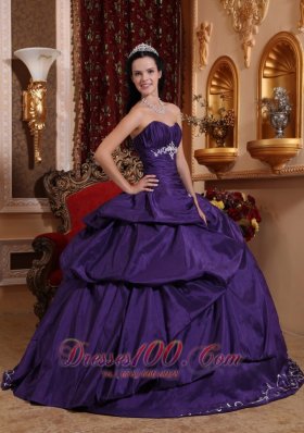 Elegant Sweetheart Taffeta Purple Quinceanera Dress