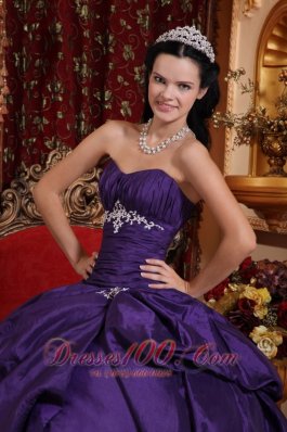 Elegant Sweetheart Taffeta Purple Quinceanera Dress