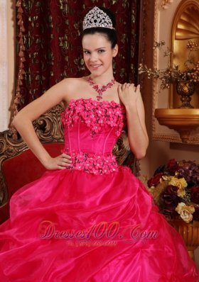 Cute Hot Pink Sweet 16 Dress Appliques Beading