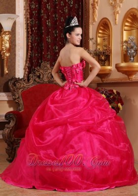 Cute Hot Pink Sweet 16 Dress Appliques Beading