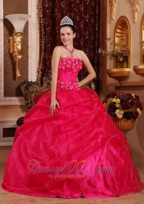 Cute Hot Pink Sweet 16 Dress Appliques Beading