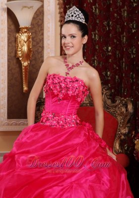 Cute Hot Pink Sweet 16 Dress Appliques Beading