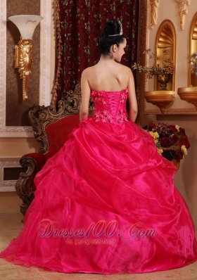 Cute Hot Pink Sweet 16 Dress Appliques Beading