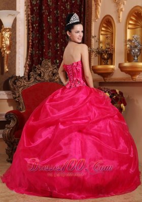 Cute Hot Pink Sweet 16 Dress Appliques Beading