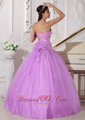 Lavender Quinceanera Dress Beading Taffeta Tulle