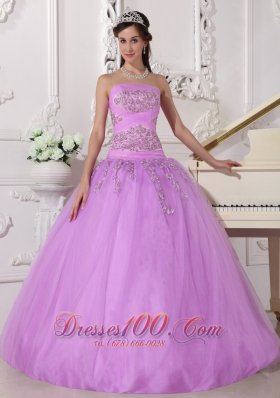 Lavender Quinceanera Dress Beading Taffeta Tulle