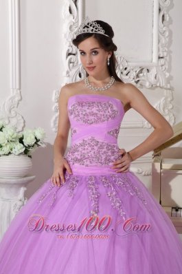 Lavender Quinceanera Dress Beading Taffeta Tulle