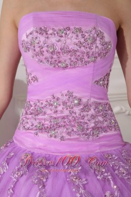 Lavender Quinceanera Dress Beading Taffeta Tulle