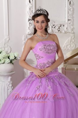 Lavender Quinceanera Dress Beading Taffeta Tulle