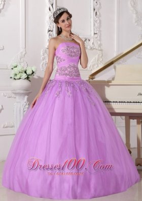 Lavender Quinceanera Dress Beading Taffeta Tulle