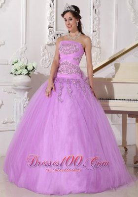 Lavender Quinceanera Dress Beading Taffeta Tulle