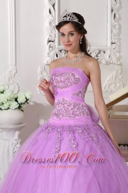 Lavender Quinceanera Dress Beading Taffeta Tulle